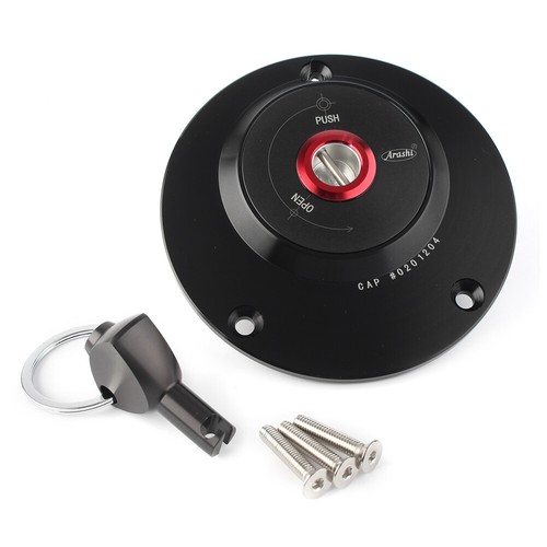 Black Fuel Filler Cover Gas Tank Cap w/Key For Yamaha FZ1 FZ6 YZF600 1000 R1 R6 - Picture 3 of 12
