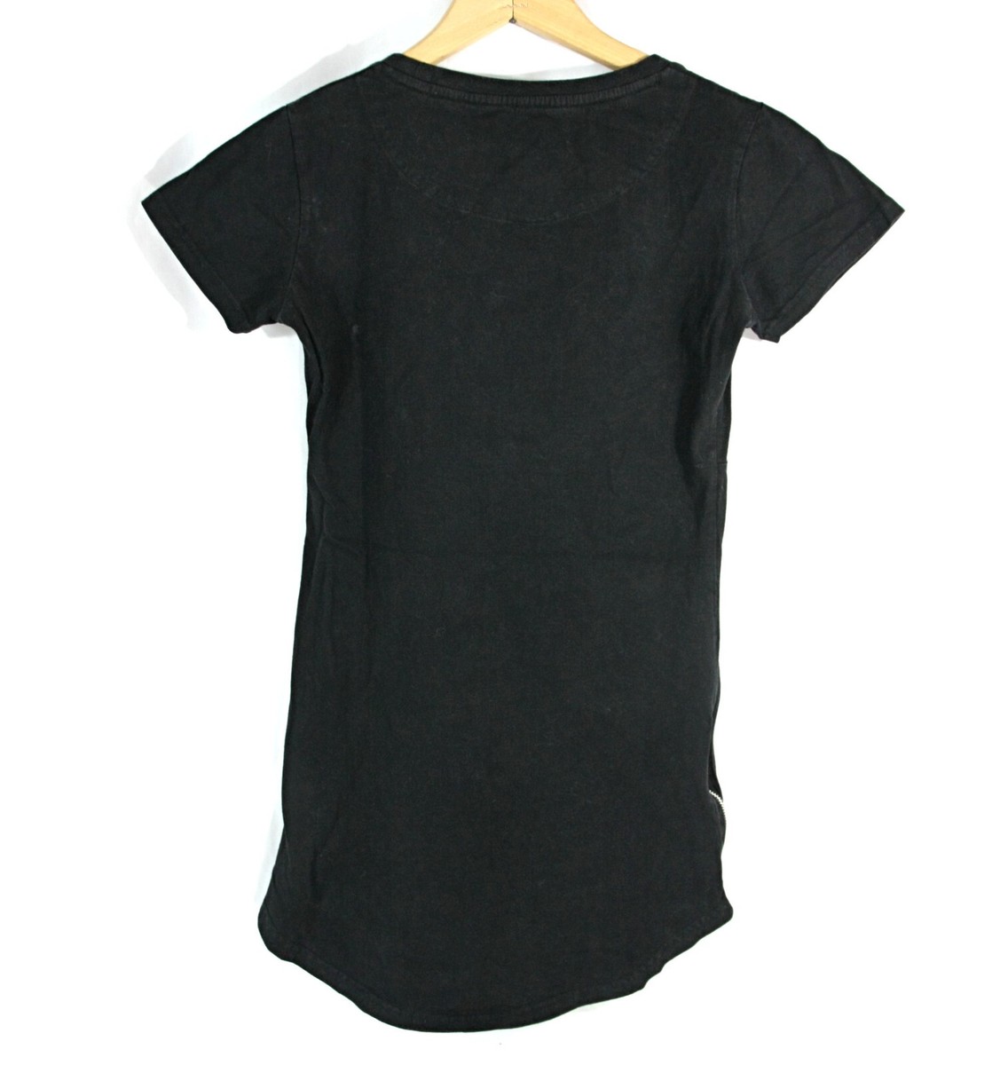 きーさーページ Vintage Savage Vinyl Graphic Logo Cotton T Shirt w Side Zipper Red