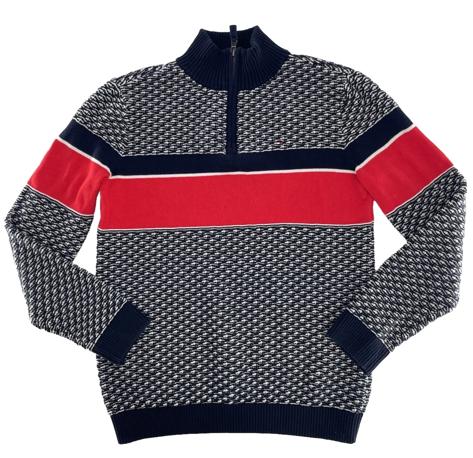 Suéter Tommy Hilfiger Mujer Niño Cuello Alto Estampado Tejido Talla XL 16-18 Foto 3 de 4