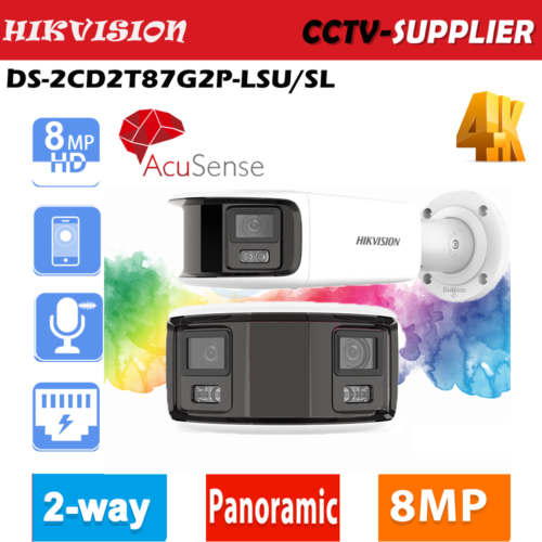 Hikvision 8MP Panoramic 180° MIC+Speaker Full Color ColorVu DS-2CD2T87G2P-LSU/SL - 第 1/12 張圖片