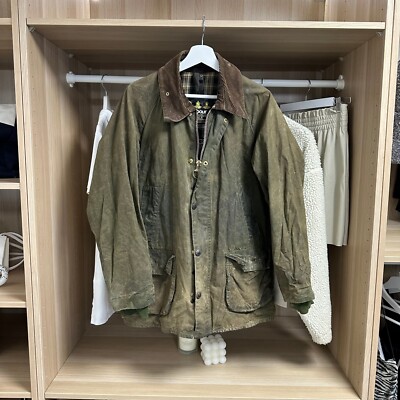 Vintage Barbour Mens Bedale Utility Wax Oil Jacket Coat Size L/XL Green Country.