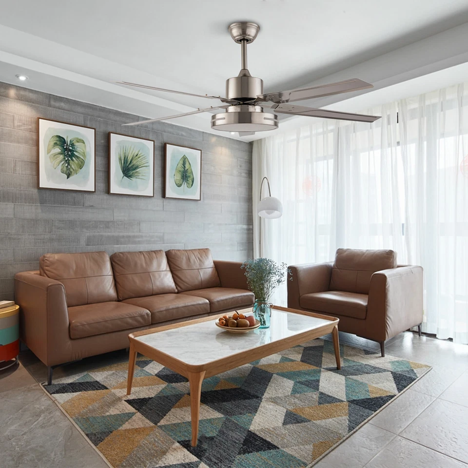 48inch Ceiling Fan Light 4 Blades Fan Dimmable Lamp with Remote Control & Timing - Image 4 of 4