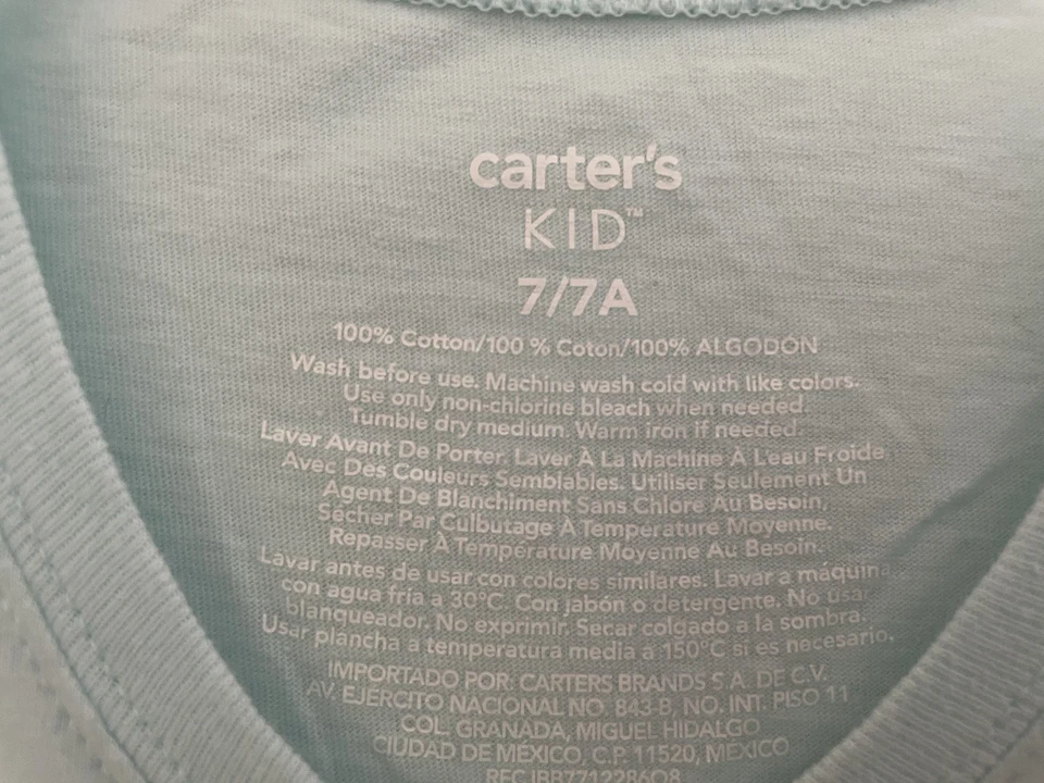 Camisa Carter's Niños Niños Impresionante Tiburón Gráfico 100% Algodón Manga Corta Aqua 7 Foto 2 de 4