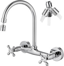 Chrome Polish Wall Mounted Kitchen Faucet,Utility Sink Faucet