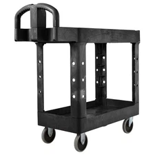 Rubbermaid FG450088BLA HD 2-Shelf Utility Cart w/Lipped Shelf (Small) (4500-88)