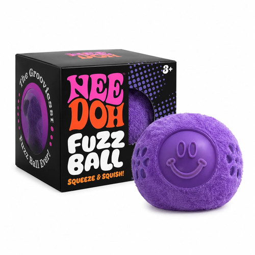 Original NeeDoh Fuzz Ball Flower Power Purple Squishy Stress Ball Velvet Squeeze