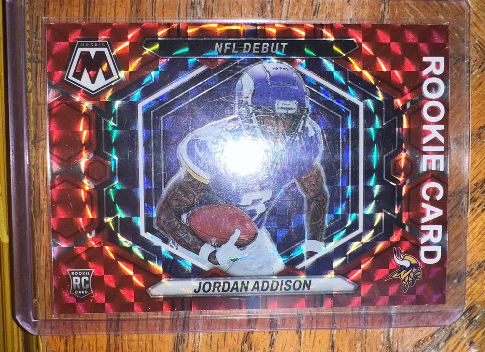 2023 Mosaic #ND14 NFL Debut Jordan Addison Red Camo (RC) Rookie Vikings