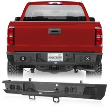 Fit 2007-2018 Chevy Silverado 1500 Off-road Steel Rear Bumper Bar W Led Light