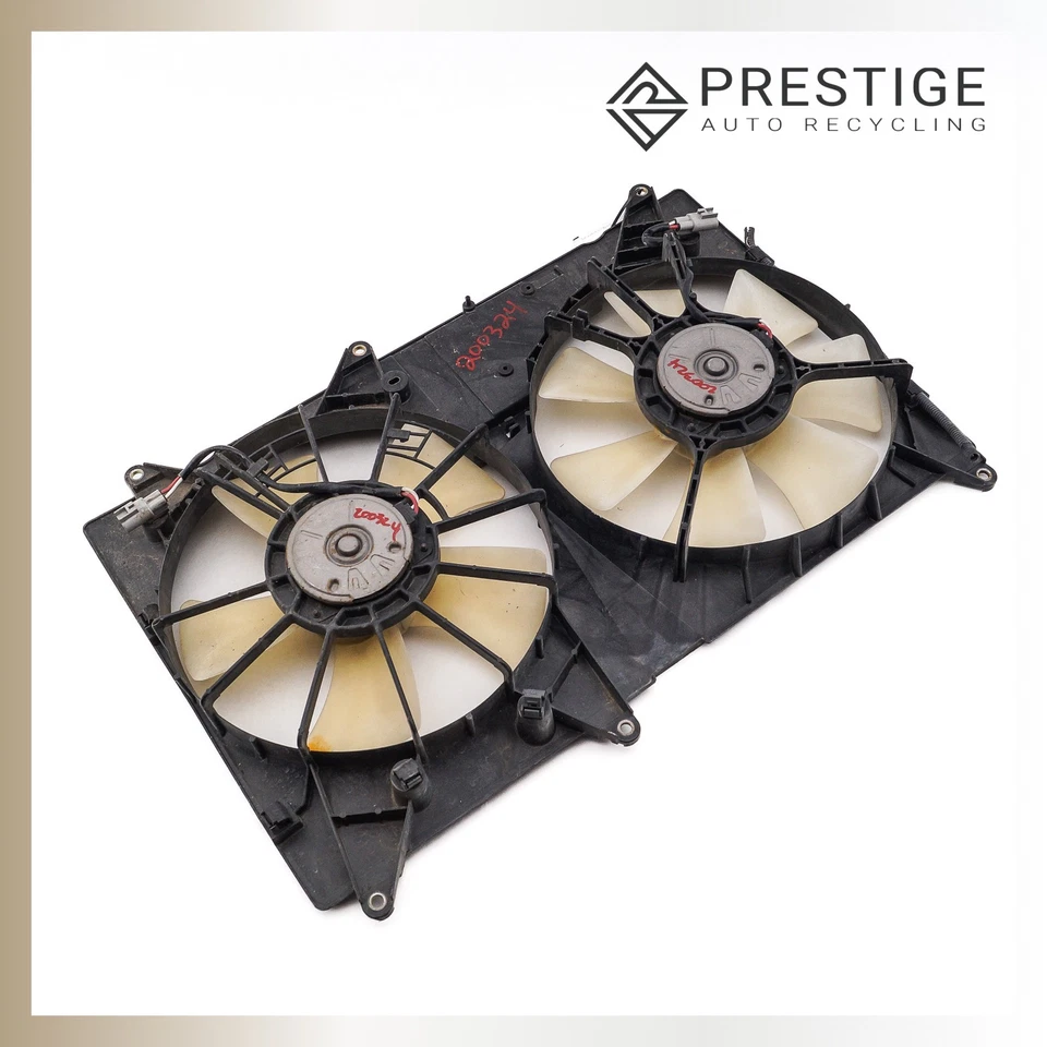 01-2007 TOYOTA HIGHLANDER Radiator Dual Cooling Fan Motor w/ Shroud 16711-20120 Foto 2 de 4