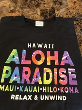hawaiian t shirts Unisex Small Black Cotton Hawaii Theme Free Ship From Hawaii