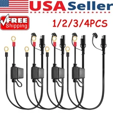 12V Motorcycle Battery Charger Terminal Ring Connector Cable Harness SAE Adapter