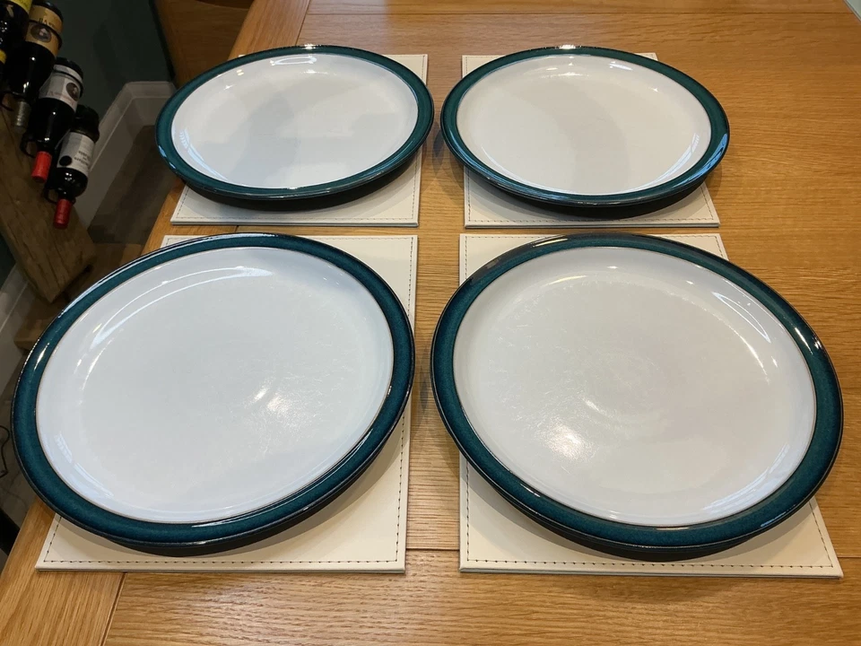 DENBY GREENWICH DINNER PLATES X 4 STONEWARE TABLEWARE LOT A GOOD COND. - Image 2 of 4