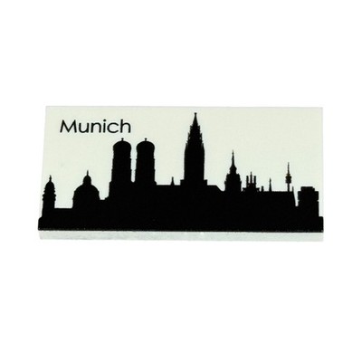 München - City Silhouetten - Individuell bedruckte Lego  2x4 Fliese.