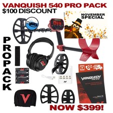 MINELAB VANQUISH 540 PRO PACK METAL DETECTOR - 100 December Christmas Discount.