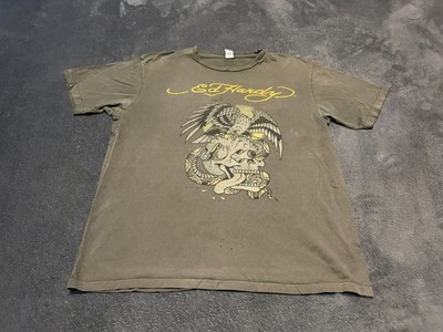 Ed Hardy Herren Black Eagle Grafik Baumwolle Kurzarm T-Shirt Größe Large