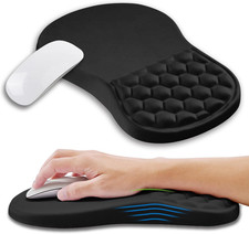 Ergonomic Mouse Pad Wrist Support with Memory Foam Massage Bulge, Carpal Tunnel