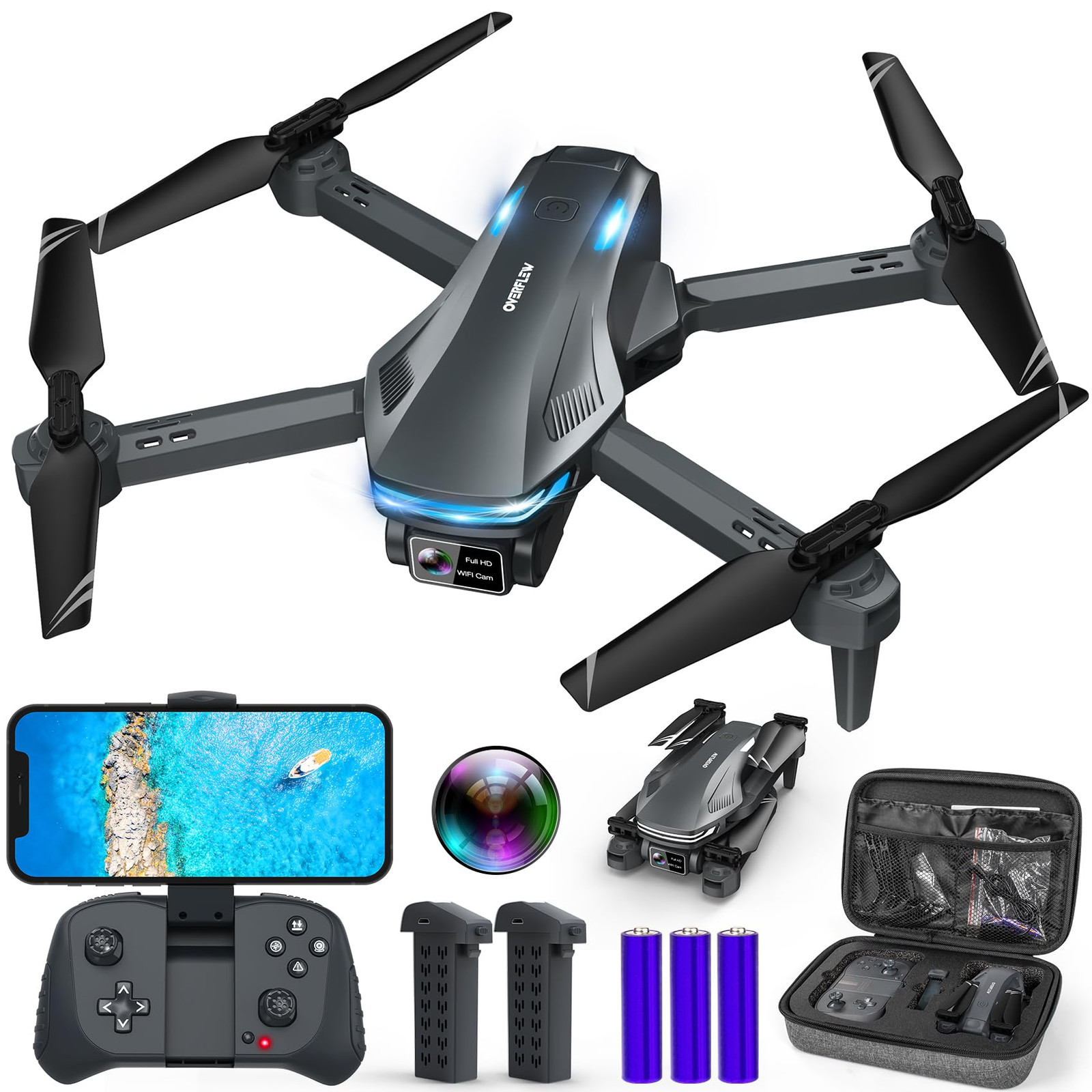 1080P FPV Drone with Camera for Adults and Beginners - Upgraded Altitude Hold-image