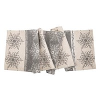 Sandner Sterne Chenille-TischläUfer LäUfer Tischband Schneesterne 38X165 Cm Grau