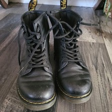 Dr. Martens 1460 Black Smooth Leather Lace Up Casual Y2K Boots Womens 4
