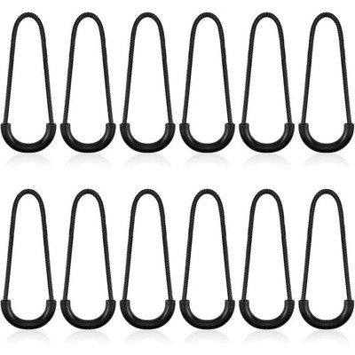 Heavy Duty Nylon U-Shape Zipper Pulls 12 Pcs Replacement Zipper Tags with Black