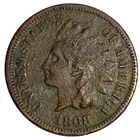 1868 (P) Indian Head One Cent Penny Fine Details US Coin #430