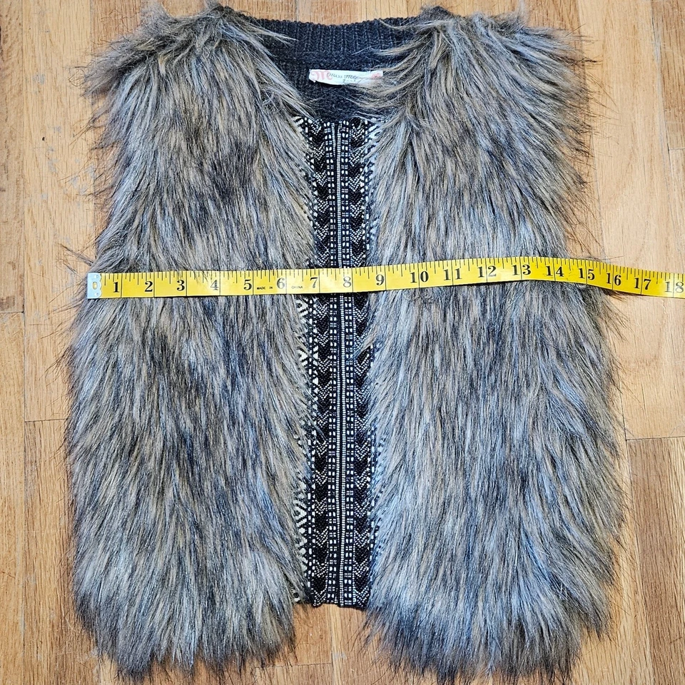 Chaleco Miss Me Niñas Talla Mediana Marrón Imitación Piel Peludo Mob Esposa Boho Capas Foto 4 de 4