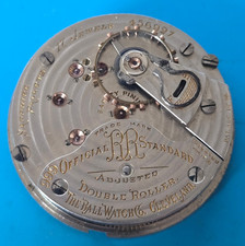 18 SIZE 19J BALL HAMILTON 999H MODEL 1 POCKET WATCH PARTS OFFICIAL R.R STD