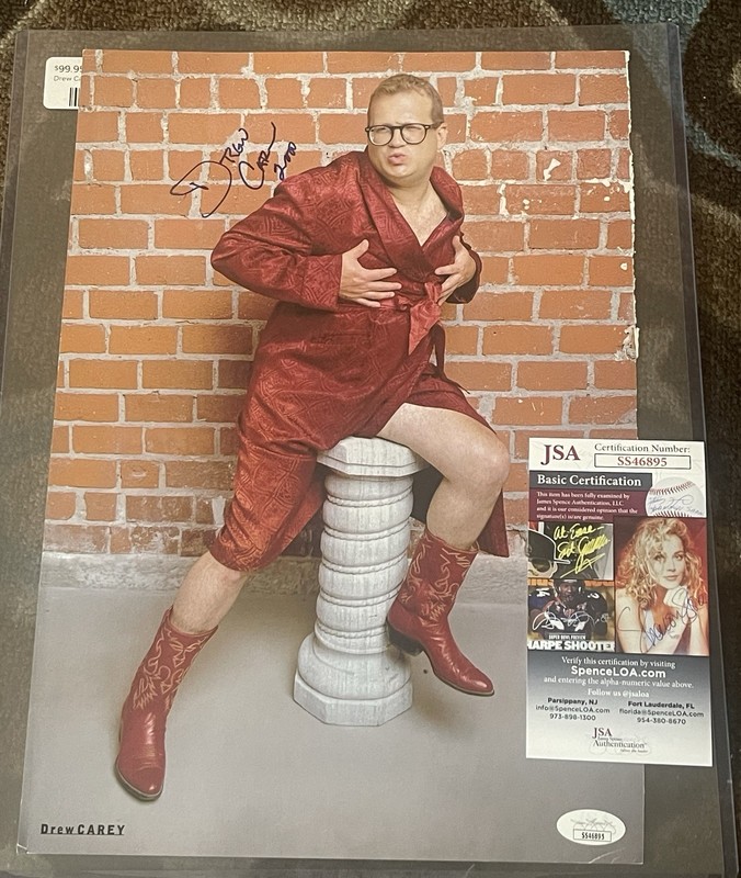 JSA COA DREW CAREY SIGNED 10x13 Magazine Page