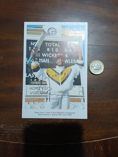 Brian Lara hand signed 501 commemorative postcard