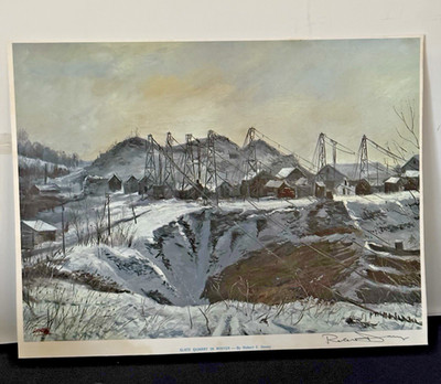 Pen Argyl PA Artist Robert E. Doney Slate Quarry in Winter Autographed Print