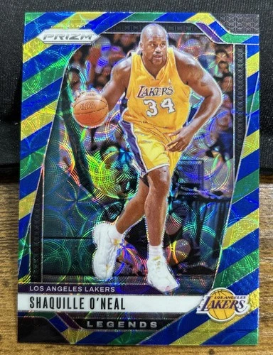 Shaquille O'Neal 2024-25 Panini Prizm Blue Yellow &amp; Green Prizm Legends #290