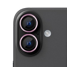 For iPhone 16 Plus Camera Lens Tempered Glass Screen Protector Metal Ring 6.7 in