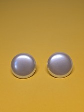 Napier Vintage Gold-Tone Domed Ridged Screw/Clip-On Earrings Pearl