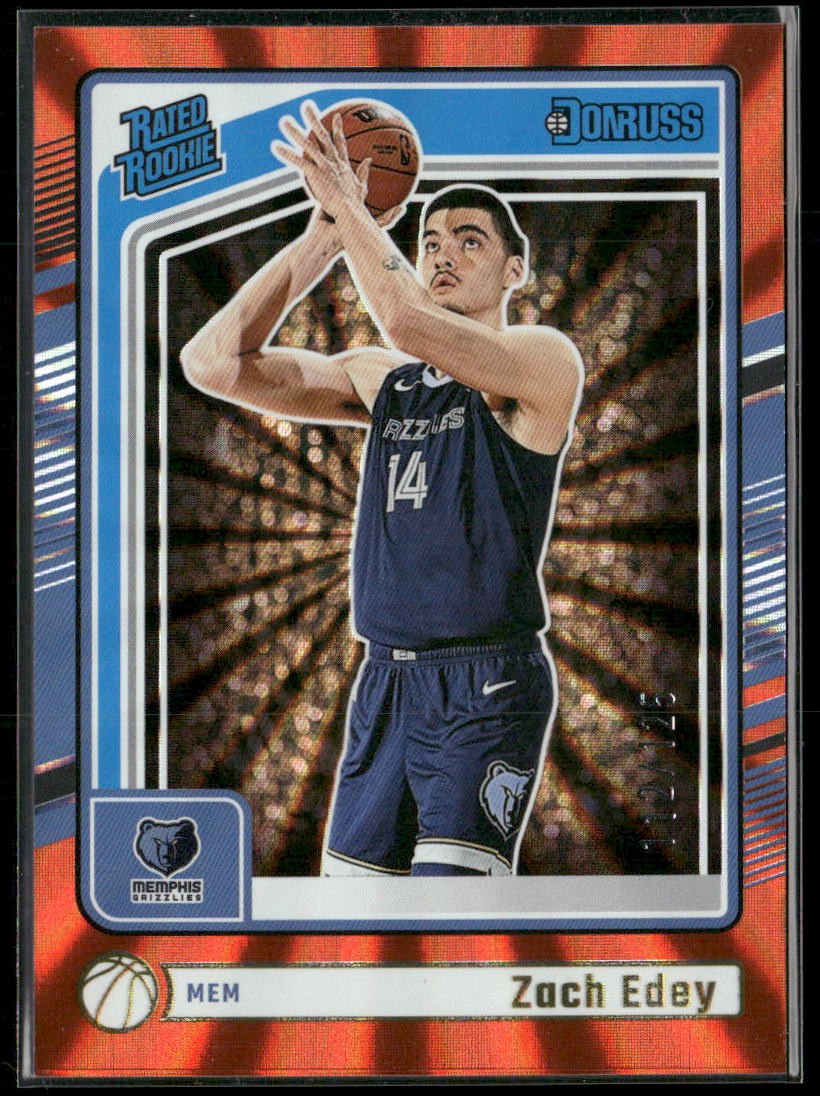2024-25 Donruss #239 Zach Edey Holo Orange Laser #/125