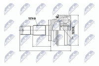 Nty NPZ-TY-011 Gelenksatz, Antriebswelle Vorne FüR Toyota