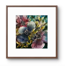 Original Anemone Flower Watercolour Painting – Expressive Floral Art