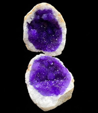 Crystal Geode Pair with Sparkling Colour –Pink, Green, Purple & Purple with Gold