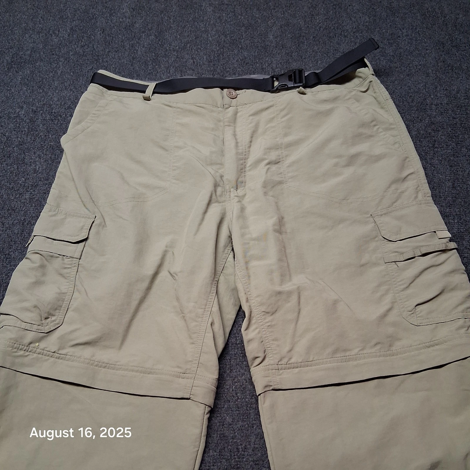 Cabelas Convertible Nylon Hiking Khakis Size 38x32 Cargo Pockets Belted
Opens in a new window or tab