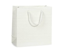 Large White Matte Paper Cord Handle Gift Bags