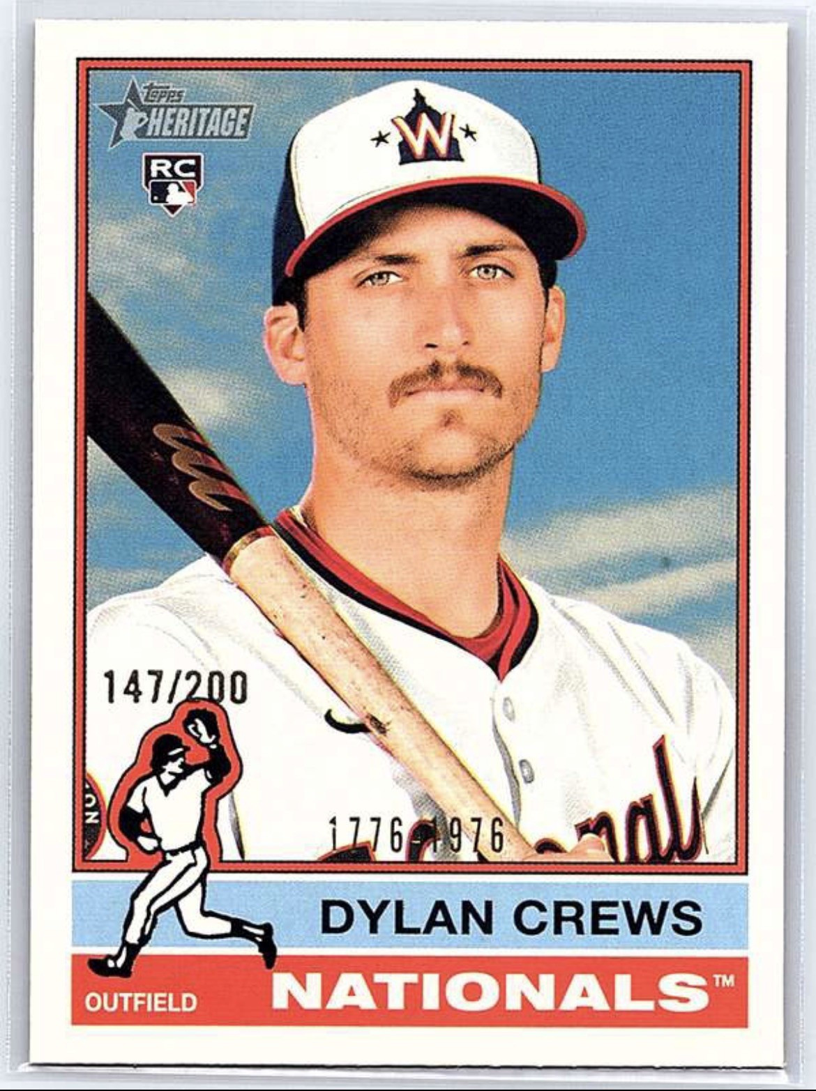 2025 Topps Heritage Dylan Crews RC #247 Bicentennial /200 Nationals