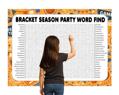 Bracket Season, Word Search Game, Large Puzzle, Giant Word Find Poster