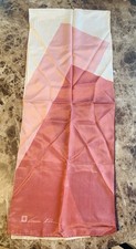 Vintage Anne Klein Silk Scarf 53 x 10 Cream/ Rose/ Brown