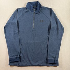 Under Armour UA Double Knit Quarter Zip Pullover Mens XL Blue Fitted Half 2X