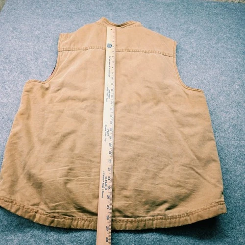 Walls Outdoor Goods Mens XL Canvas Work Vest Buffalo Plaid Fleece Lined Tan video thumbnail