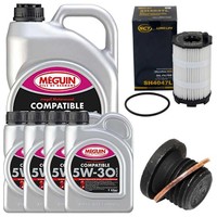 MotoröL Filter Set 5W-30 Plus Meguin 9 Liter + Schraube FüR Audi A5 VW Touareg