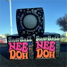 Schylling Nee Doh Snowball crunch Squishy Stress Ball, White, Age 3-4