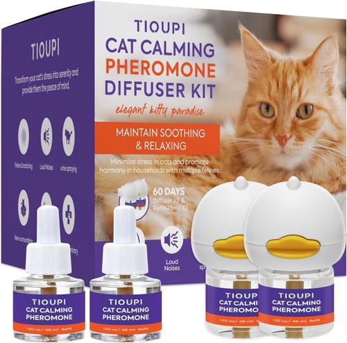 View of Cat Calming Diffuser 2 Pack Pheromone Plug In Stress Separation ...