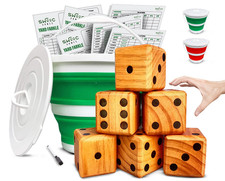Giant Outdoor Yard Dice Game Set  Yardzee Farkle 20 Games with Bucket