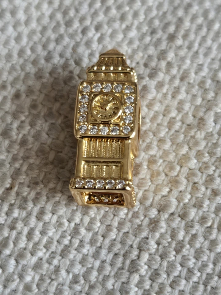 18k Gold Plated Big Ben-London Charm-S925 Sterling Silver + FREE BRACELET. UK - Image 3 of 3