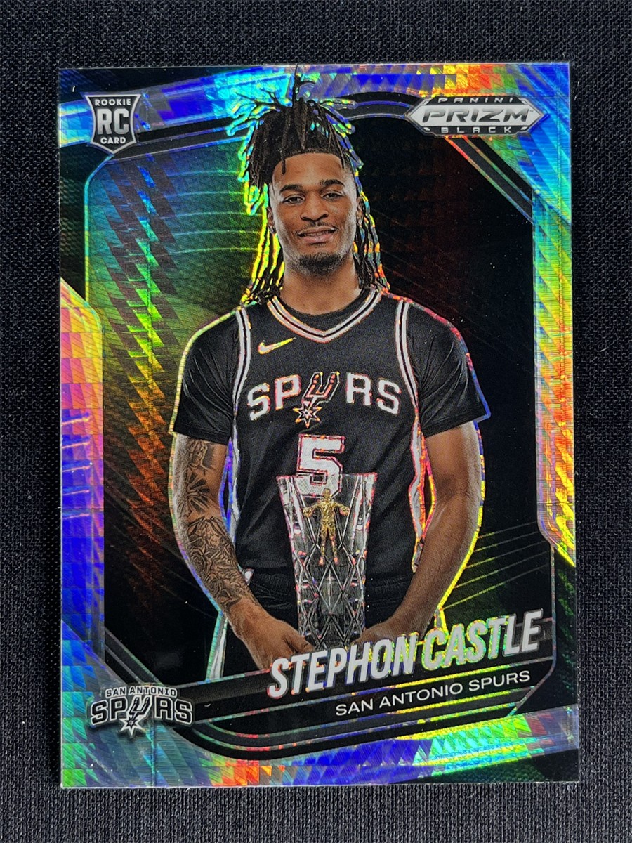2024-25 Panini Prizm Black Stephon Castle #96 Hyper Prizm Rookie RC Spurs